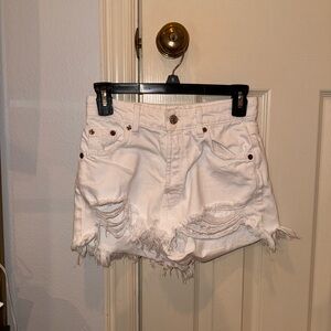 white jean shorts